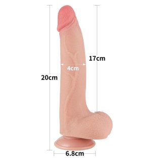 Dildo dwuwarstwowe Lovetoy z przesuwającą się skórą 8.5 cala
