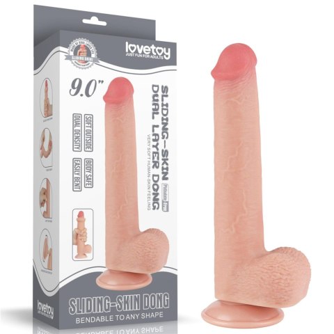 Dildo realistyczne dwuwarstwowe Lovetoy 9 cali