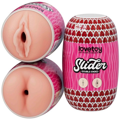 Masturbator dwustronny Lovetoy TPE cielisty 10 cm