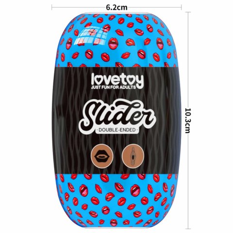 Masturbator dwustronny Lovetoy usta i pochwa brązowy z wibracjami