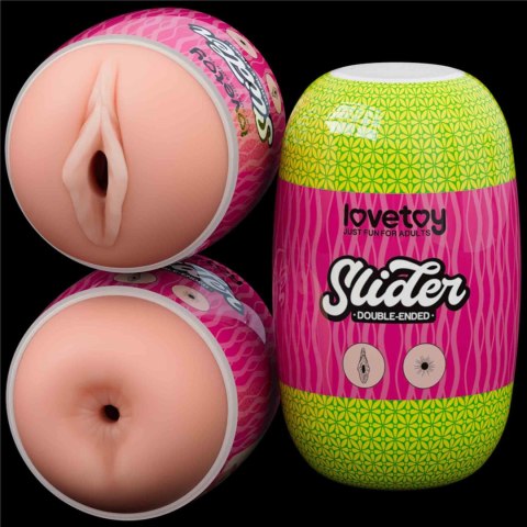 Masturbator dwustronny Lovetoy z wibracjami cielisty 10 cm