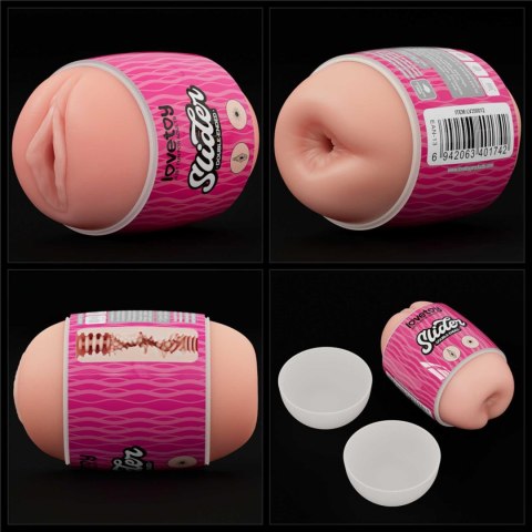 Masturbator dwustronny Lovetoy z wibracjami cielisty 10 cm