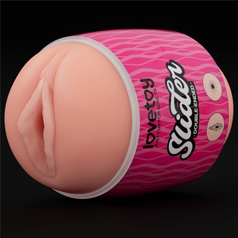 Masturbator dwustronny Lovetoy z wibracjami cielisty 10 cm
