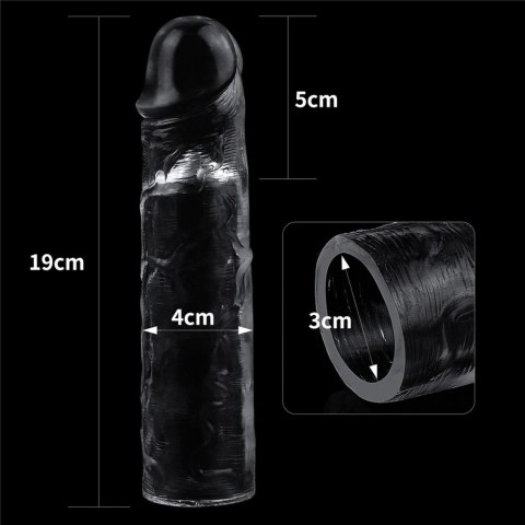 Przedłużka na penisa Lovetoy przezroczysta TPE 19 cm
