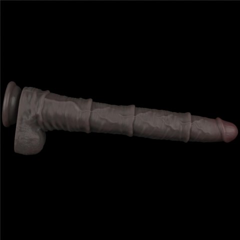Dildo dwuwarstwowe Lovetoy giętkie czarne 40 cm