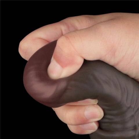 Dildo dwuwarstwowe Lovetoy giętkie czarne 40 cm