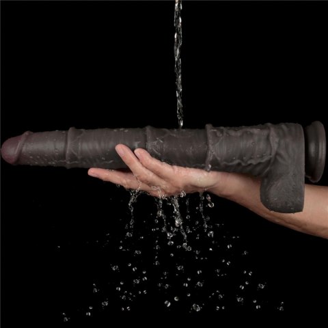 Dildo dwuwarstwowe Lovetoy giętkie czarne 40 cm