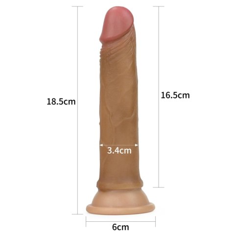 Dildo dwuwarstwowe Lovetoy platynowy silikon 18 cm