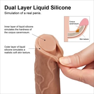 Dildo dwuwarstwowe Lovetoy platynowy silikon 21.5 cm