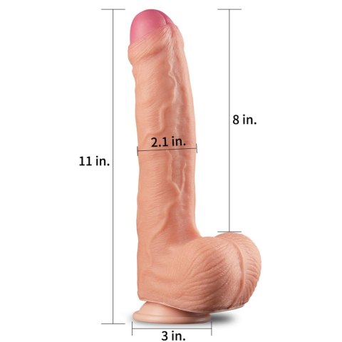 Dildo dwuwarstwowe Lovetoy platynowy silikon 28 cm