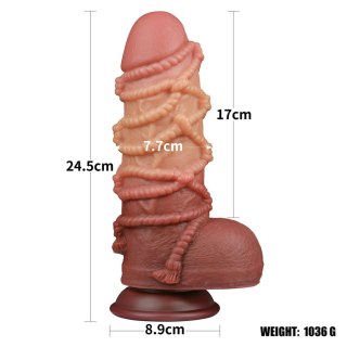 Dildo dwuwarstwowe Lovetoy silikonowe 24 cm