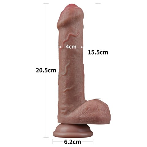 Dildo dwuwarstwowe Lovetoy silikonowe wibrujące 20 cm