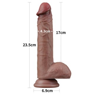 Dildo dwuwarstwowe Lovetoy silikonowe wibrujące 23 cm