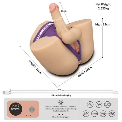 Masturbator z wibracją Lovetoy Streetgirl Dual Motor USB
