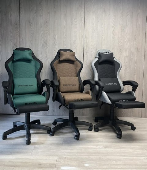 Fotel obrotowy gamingowy DIAVEL PRO FABRIC GREEN XL