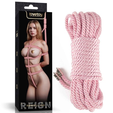 Lina bondage Lovetoy Rebellion Reign Rose jedwabista 10 m różowa