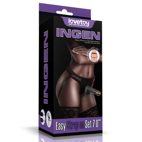 Strap on z dildo Lovetoy czarny 18 cm