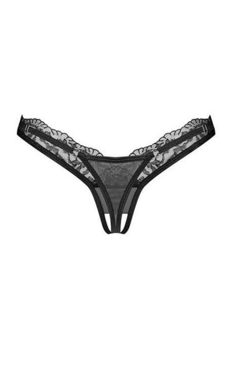 Stringi otwarte koronkowe Obsessive Arrowel czarne S/M