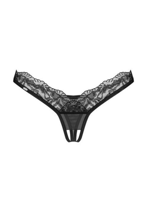 Stringi otwarte koronkowe Obsessive Arrowel czarne S/M