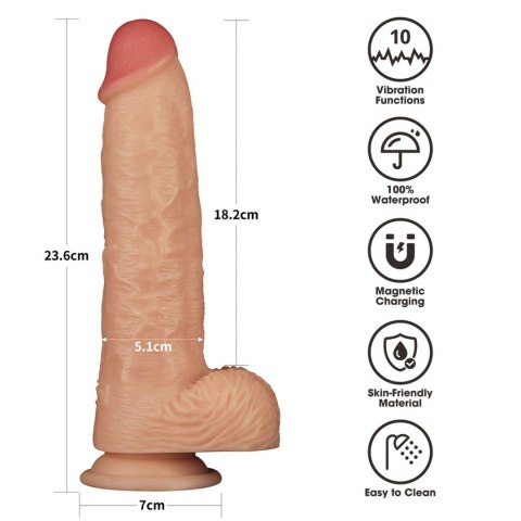 Zestaw strap on wibrujący Lovetoy 24 cm USB