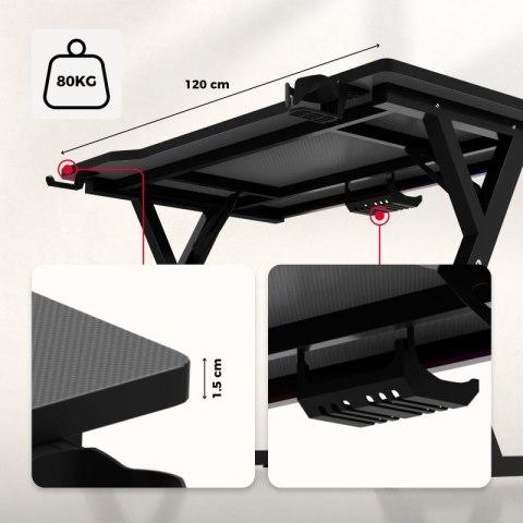 Biurko gamingowe Hero 2.4 RGB Black