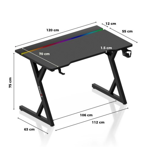Biurko gamingowe Hero 2.4 RGB Black