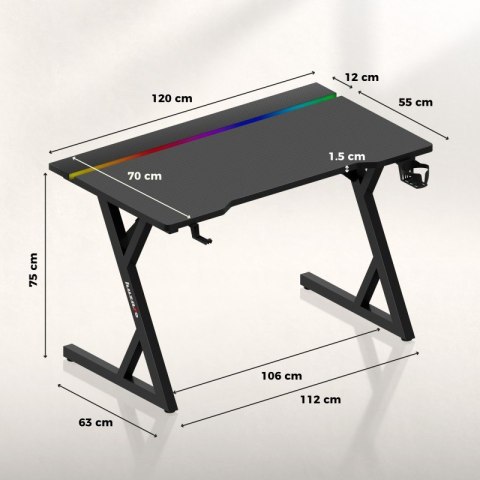 Biurko gamingowe Hero 2.4 RGB Black