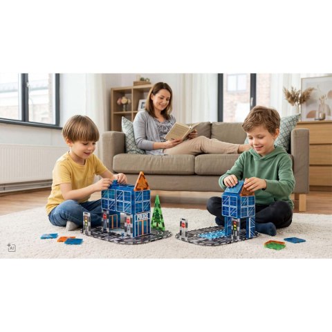 Klocki magnetyczne konstrukcyjne samojezdna policja Ricokids RK-783