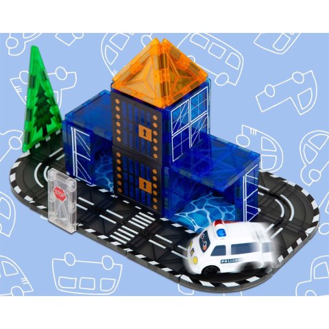Klocki magnetyczne konstrukcyjne samojezdna policja Ricokids RK-783