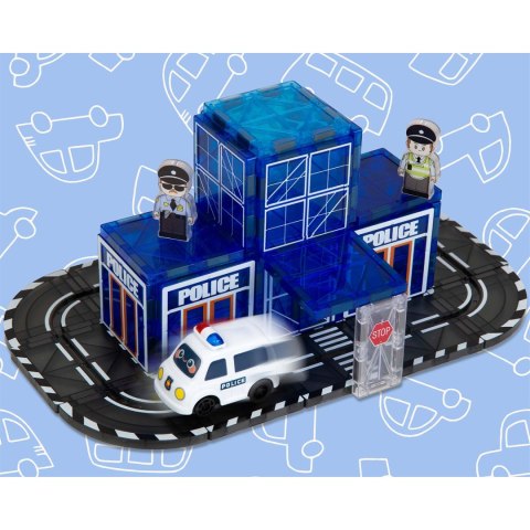Klocki magnetyczne konstrukcyjne samojezdna policja Ricokids RK-783