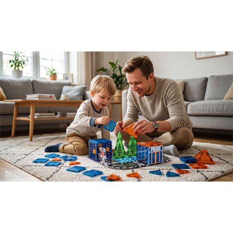 Klocki magnetyczne konstrukcyjne samojezdna policja Ricokids RK-783