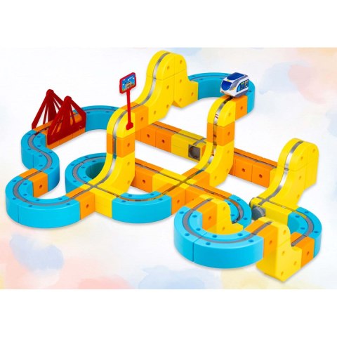Kolejka magnetyczna tor elektryczny klocki konstrukcyjne 134 szt Ricokids RK-784