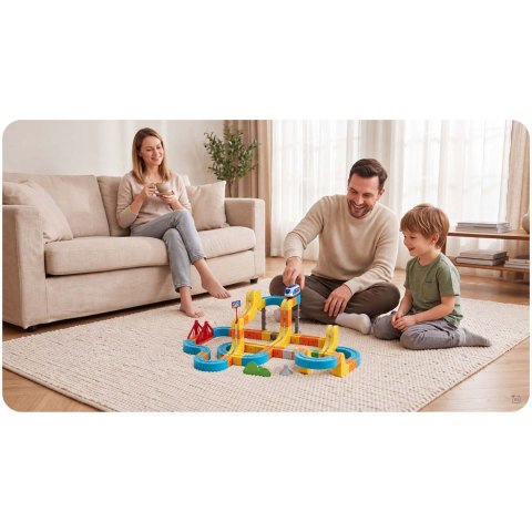 Kolejka magnetyczna tor elektryczny klocki konstrukcyjne 134 szt Ricokids RK-784