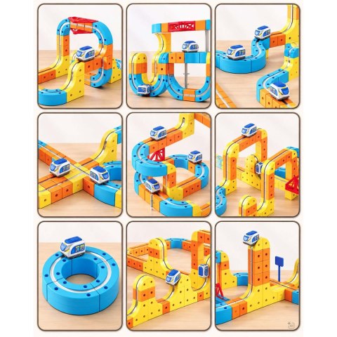 Kolejka magnetyczna tor elektryczny klocki konstrukcyjne 157 szt Ricokids RK-784
