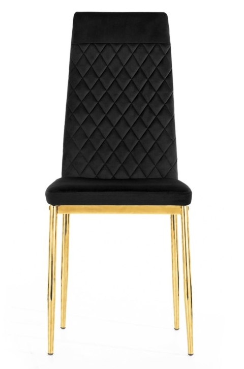 Krzesło tapicerowane VALVA CARO VELVET BLACK GOLD