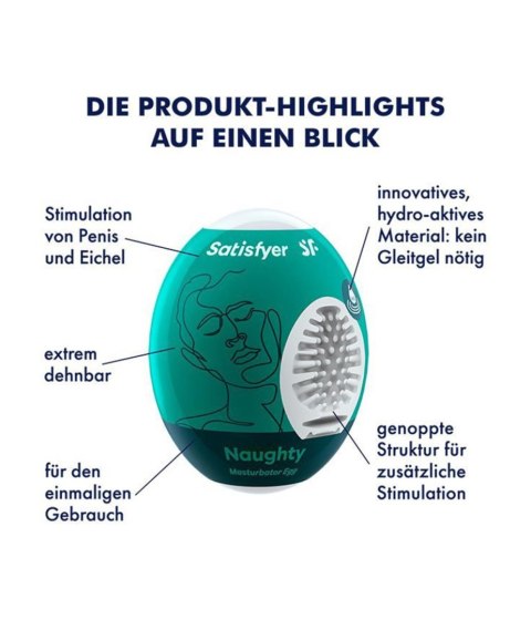 Masturbator jajko Satisfyer EGGCITED hydroaktywny ciemnozielony biały
