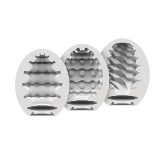 Zestaw 3 jajek masturbacyjnych Satisfyer Riffle Bubble Fierce TPE 6 5 cm