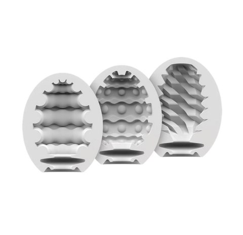 Zestaw 3 jajek masturbacyjnych Satisfyer Riffle Bubble Fierce TPE 6 5 cm