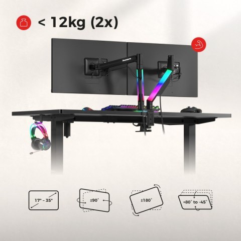Uchwyt na dwa monitory Motion 2.6 RGB