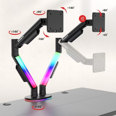 Uchwyt na dwa monitory Motion 2.6 RGB