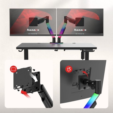 Uchwyt na dwa monitory Motion 2.6 RGB