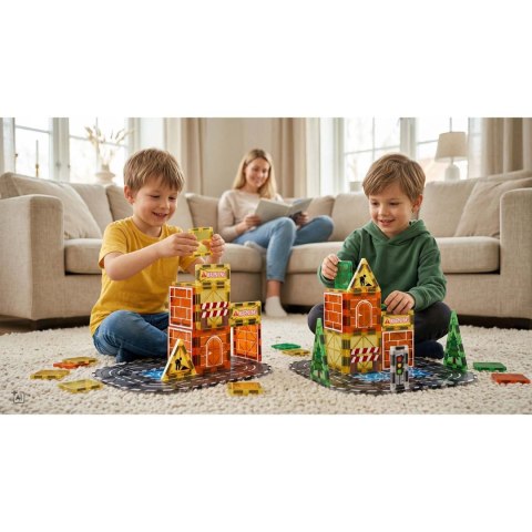 Klocki magnetyczne konstrukcyjne samojezdna koparka dźwig plac budowy Ricokids RK-783