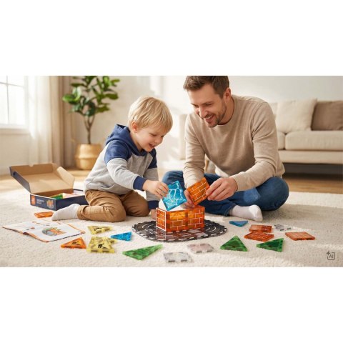 Klocki magnetyczne konstrukcyjne samojezdna koparka dźwig plac budowy Ricokids RK-783