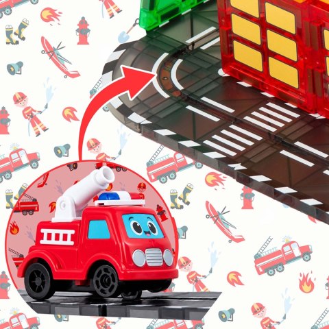 Klocki magnetyczne konstrukcyjne samojezdna straż pożarna Ricokids RK-783