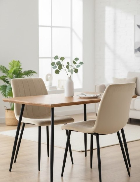 Krzesło tapicerowane AURORA VELVET BEIGE