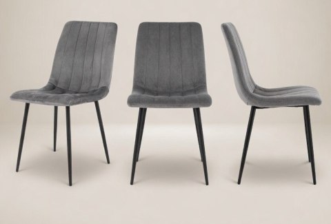 Krzesło tapicerowane AURORA VELVET DARK GREY