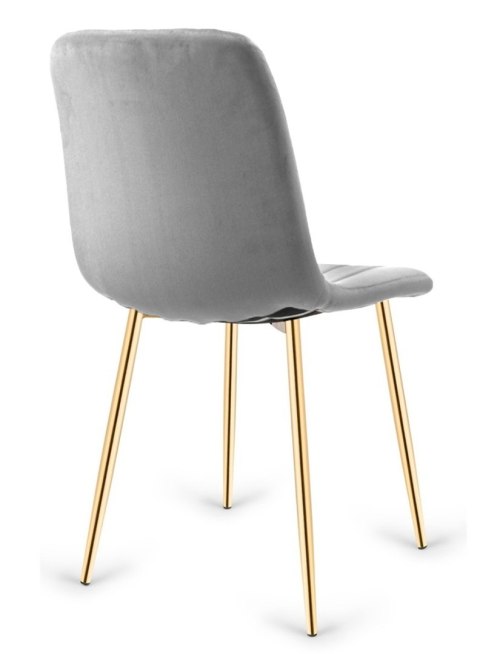 Krzesło tapicerowane AURORA VELVET LIGHT GREY GOLD