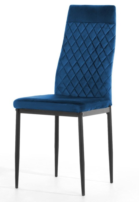 Krzesło tapicerowane zestaw 4x VALVA CARO VELVET BLUE
