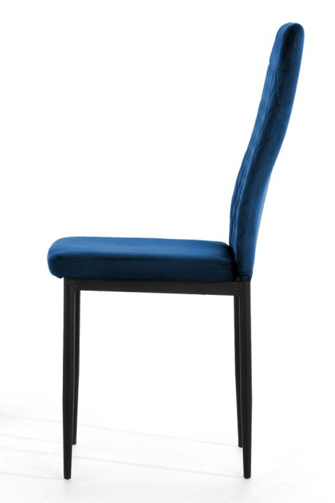 Krzesło tapicerowane zestaw 4x VALVA CARO VELVET BLUE