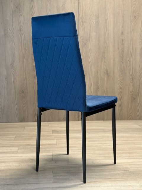 Krzesło tapicerowane zestaw 4x VALVA CARO VELVET BLUE
